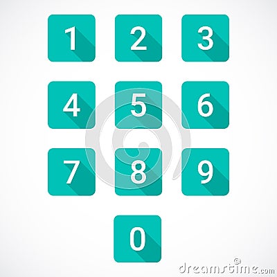 Set of 0-9 numbers Vector Illustration