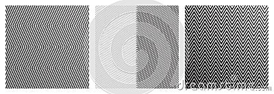 Set of Oblique Edgy Zigzag Lines Pattern in Vector Stock Photo
