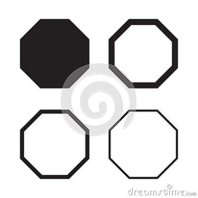 Set of octagon in balck for your design. Vector illustration Vector Illustration