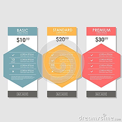 Set offer tariffs. ui ux vector banner for web app. Vector Illustration