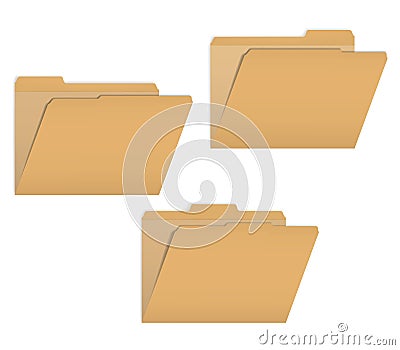 Set of open variously tabbed file folders vector mockup Vector Illustration