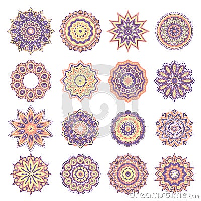 Set of Oriental Abstract Elements Vector Illustration