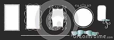 A set of original frames.White on Black.cdr Vector Illustration