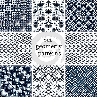 Set of ornamental patterns for backgrounds and textures Vector Illustration