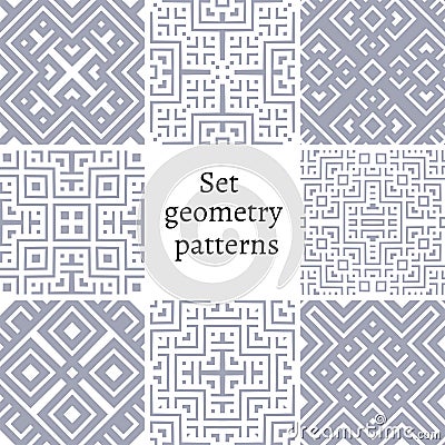 Set of ornamental patterns for backgrounds and textures Vector Illustration