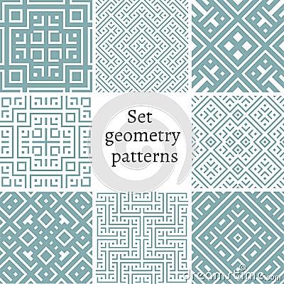 Set of ornamental patterns for backgrounds and textures Vector Illustration