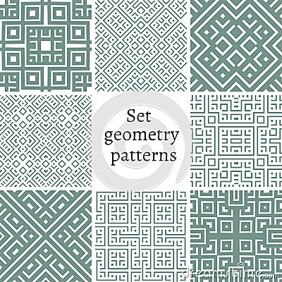 Set of ornamental patterns for backgrounds and textures Vector Illustration