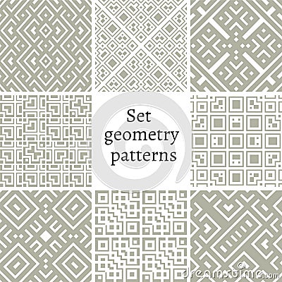 Set of ornamental patterns for backgrounds and textures Vector Illustration