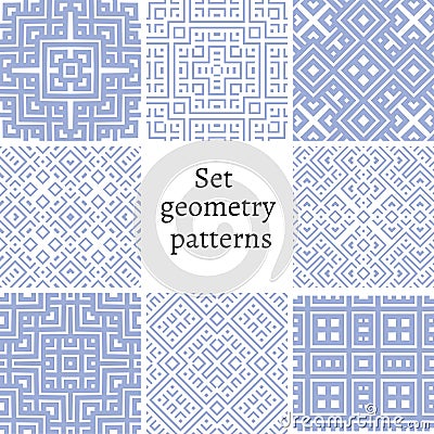 Set of ornamental patterns for backgrounds and textures Vector Illustration