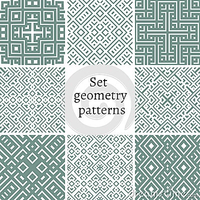 Set of ornamental patterns for backgrounds and textures Vector Illustration