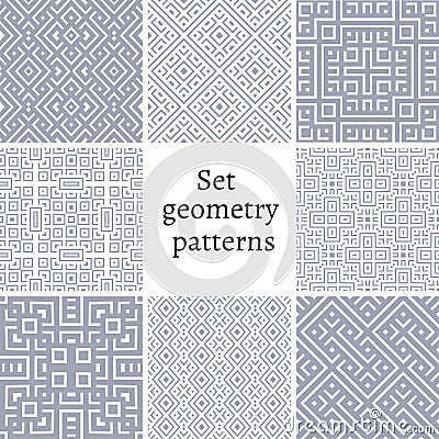 Set of ornamental patterns for backgrounds and textures Vector Illustration