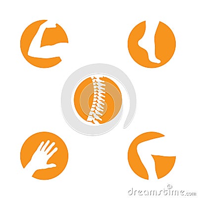 Orthopedics Bone Sports Injury Icons Set of orthopedics icons wi Vector Illustration