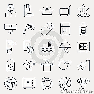 Set os hotel icons Vector Illustration