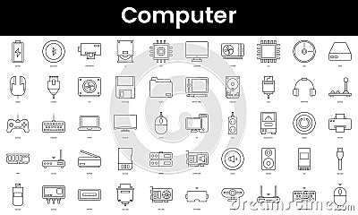 Set of outline communication icons. Minimalist thin linear web icon set. vector illustration Vector Illustration