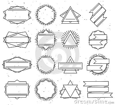 Set of outline design elements Vector Illustration