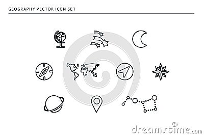 Set of outline vector school icons Vector Illustration