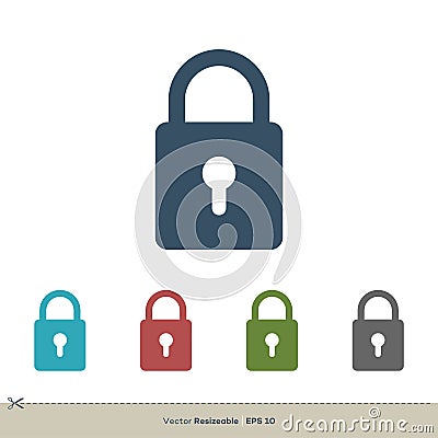 Set Padlock Icon Vector Logo Template Illustration Design. Vector EPS 10 Vector Illustration