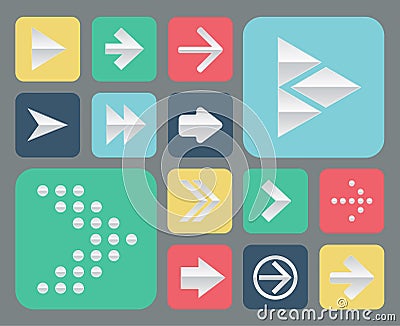 Set of papper arrow icons Vector Illustration