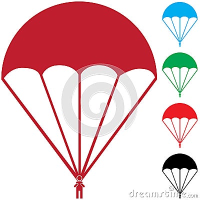 Set of Paratroopers Vector Illustration