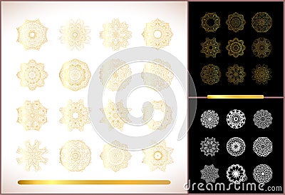 Set pattern geometric gold logo. Vector Illustration