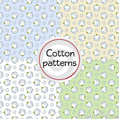 Set of patterns with soft cotton buds. Vector Illustration