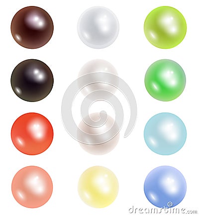 Set of pearls Vector Illustration