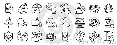 Set of People icons, such as Contactless payment, Stop shopping, Heart. Vector Vector Illustration