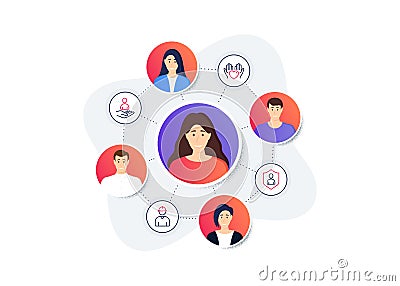 Set of People icons, such as Security, Recruitment, Hold heart symbols. Engineer line icons. Vector Vector Illustration