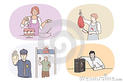 Set of people occupations and professions Vector Illustration