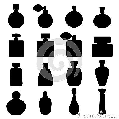 Set of perfume icons, illustration Vector Illustration