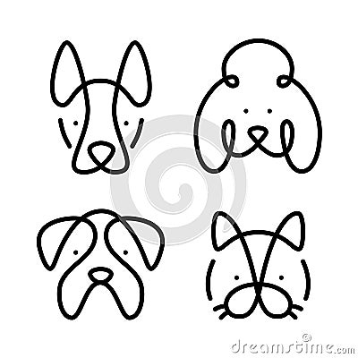 Set of pets. Vector shape Vector Illustration