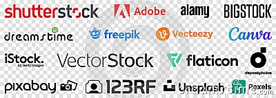 Set of photostock logos Vector Illustration