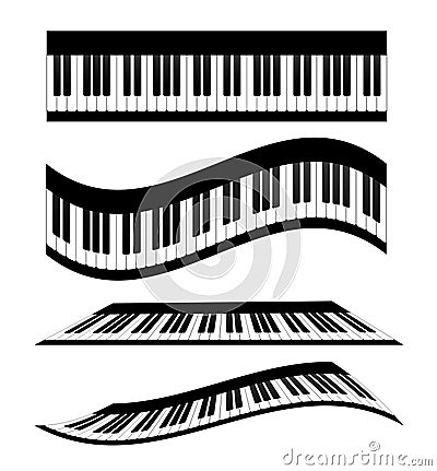 Set of Piano keyboards, stock vector illustration Vector Illustration