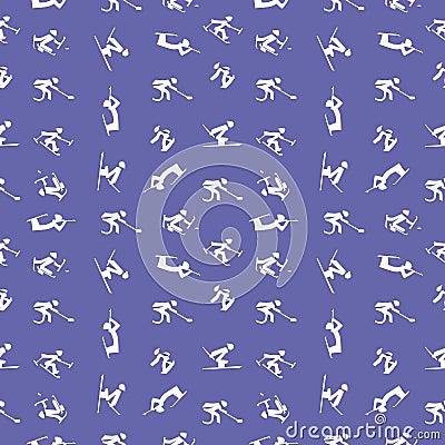 Vector illustration of Winter sports icon. Para Alpine Skiing. Cartoon Illustration