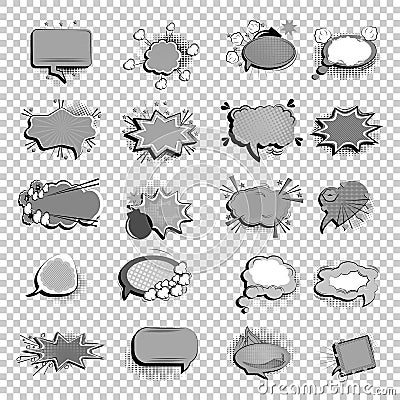 Set of picture blank template comic speech Vector Illustration