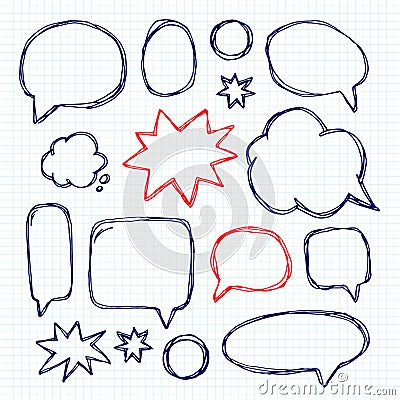 Set picture blank template comic text speech chat bubble. Vector Vector Illustration