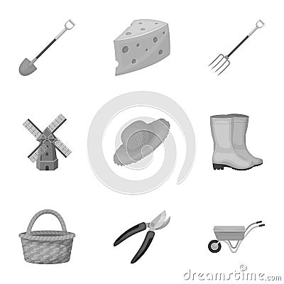 Set of pictures about gardening. Village, vegetable garden, garden, ecology.Farm and Gardening icon in set collection on Vector Illustration