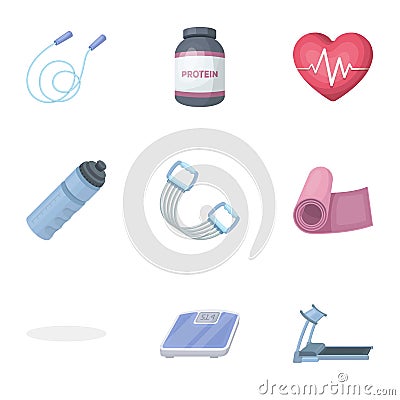 A set of pictures about the gym, training.Gym and Workout single icon in cartoon style vector symbol stock illustration. Vector Illustration