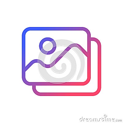 Set of pictures pixel perfect gradient linear ui icon Vector Illustration