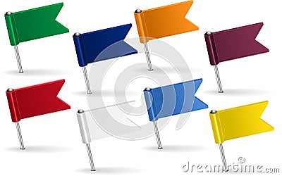 Set of pin icon flags. Vector illustration Vector Illustration