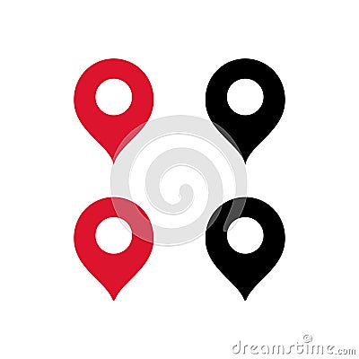 Set of pin location icon vector template Vector Illustration