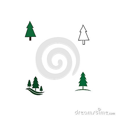 set of pine tree logo vector illustration Vector Illustration
