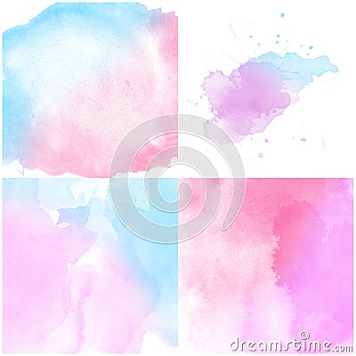 Set of pink blue Abstract water color background Stock Photo