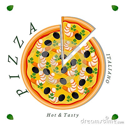 The set pizza Vector Illustration