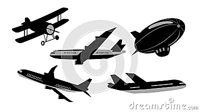 Set of planes. Vector Illustration