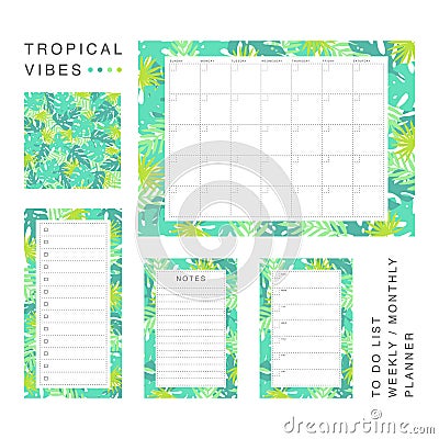 Set of planner goods. Vector Vector Illustration