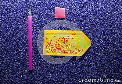 Set - plastic stylus for diamond mosaic, glue, rhinestones for handmade Stock Photo