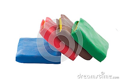 Set of plasticine book on white backgrown Stock Photo