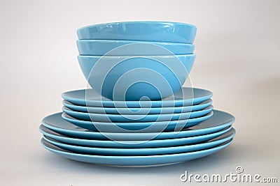 Set of plates for great hospitality Stock Photo