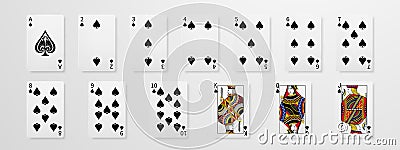 Set of playing cards. Winning poker hand casino chips flying realistic tokens for gambling Stock Photo